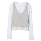 【プレインピープル/PLAIN PEOPLE】のシア―ハイツイストフライスレイヤードトップス サックス|ID: prp329100004869090 ipo3291000000036310200