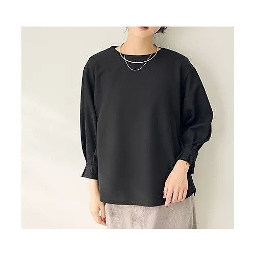 【エニー/ANY】のコンフォータブルブラウス インテリア・キッズ・メンズ・レディースファッション・服の通販 founy(ファニー) 　ファッション　Fashion　レディースファッション　Fashion for Women　トップス・カットソー　Cut & Sew Tops　シャツ・ブラウス・オフィスカジュアル　Elegant Blouses & Button-Ups　秋　Autumn　コンシャス　Conscious, Bodycon　デニム　Denim, Jeans Material　バランス　Balance, Style Balance　ボトム　Bottoms, Lower Wear　ロング　Long, Long-Length　おすすめ　Recommended / Our Picks　ビジネス 仕事 通勤　Business / Work / Commuting　ブラック|ID: prp329100004869587 ipo3291000000036293098