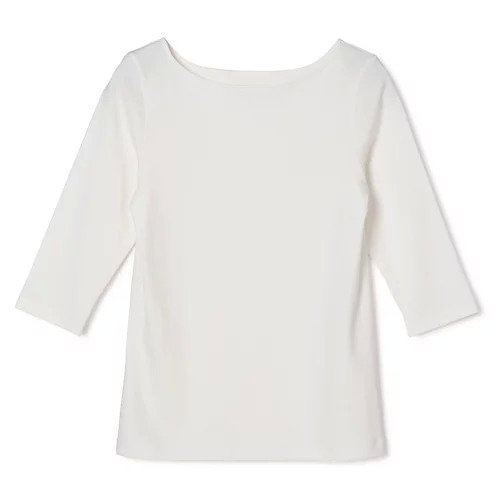 【マルティニーク/martinique】の《定番》フライス5分袖ボートTシャツ インテリア・キッズ・メンズ・レディースファッション・服の通販 founy(ファニー) 　ファッション　Fashion　レディースファッション　Fashion for Women　トップス・カットソー　Cut & Sew Tops　シャツ・ブラウス・オフィスカジュアル　Elegant Blouses & Button-Ups　ロングTシャツ・Tシャツ　Longline T-Shirts & Tees　おすすめ　Recommended / Our Picks　ストレッチ　Stretch, Stretchy Fabric　半袖　Short Sleeve, Half Sleeve　定番　Standard, Basic Item　洗える　Machine Washable　ホワイト|ID: prp329100004870705 ipo3291000000036304741