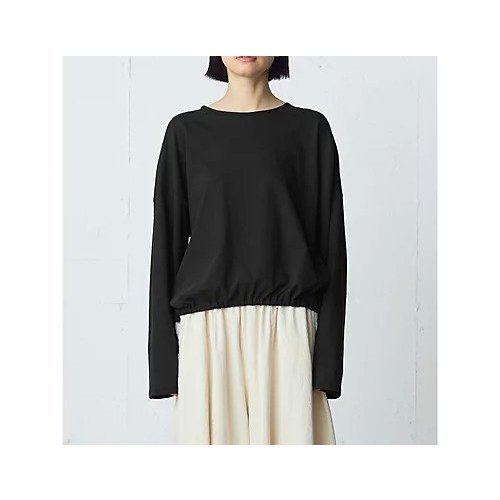 【ミディウミ/MidiUmi】のドローストリングプルオーバー インテリア・キッズ・メンズ・レディースファッション・服の通販 founy(ファニー) 　ファッション　Fashion　レディースファッション　Fashion for Women　トップス・カットソー　Cut & Sew Tops　カジュアルプルオーバー・ニットトップス　Pullovers & Knit Tops / Casual Pullovers　リボン　Ribbon, Bow　ルーズ　Loose, Oversized　ブラック|ID: prp329100004871572 ipo3291000000036334974