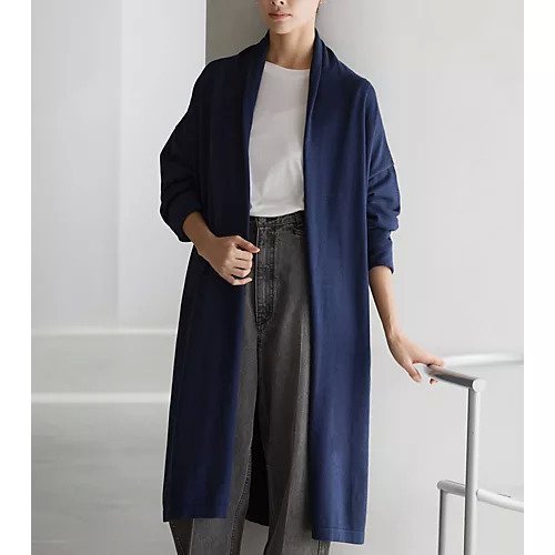 【ドレスハーセルフ/DRESS HERSELF】の【洗える】シルクコットン/ロングカーディガン インテリア・キッズ・メンズ・レディースファッション・服の通販 founy(ファニー) 　ファッション　Fashion　レディースファッション　Fashion for Women　トップス・カットソー　Cut & Sew Tops　カーディガン・羽織り　Layered Style Cardigans　カーディガン　Cardigan, Knitwear　シルク　Silk, 100% Silk　ロング　Long, Long-Length　冬　Winter / This Winter　夏　Summer　洗える　Machine Washable　ネイビー|ID: prp329100004871590 ipo3291000000036322075