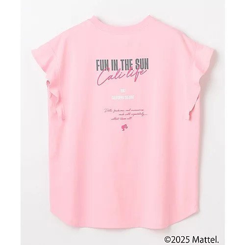 【エニー/ANY】の【Barbie(TM)】フリルTシャツ 人気、トレンドファッション・服の通販 founy(ファニー) 　ファッション　Fashion　レディースファッション　Fashion for Women　トップス・カットソー　Cut & Sew Tops　シャツ・ブラウス・オフィスカジュアル　Elegant Blouses & Button-Ups　ロングTシャツ・Tシャツ　Longline T-Shirts & Tees　イラスト　Illustration　カットソー　Cut and Sewn Top　カリフォルニア　California, Cali Style　キャップ　Cap, Baseball Cap　スリーブ　Sleeve, Long Sleeve / Short Sleeve　デニム　Denim, Jeans Material　人気　Popular, Best Seller　フリル　Frill, Ruffle　プリント　Print, Printed Pattern　半袖　Short Sleeve, Half Sleeve　リボン　Ribbon, Bow　プチプライス・低価格　Affordable / Budget Price　おすすめ　Recommended / Our Picks　エレガント 上品　Elegant　other-2|ID: prp329100004872076 ipo3291000000036328967
