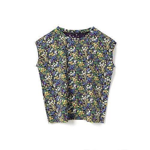 【ミズイロ インド/mizuiro ind】のフラワープリントフレンチスリーブプルオーバー インテリア・キッズ・メンズ・レディースファッション・服の通販 founy(ファニー) 　ファッション　Fashion　レディースファッション　Fashion for Women　トップス・カットソー　Cut & Sew Tops　カジュアルプルオーバー・ニットトップス　Pullovers & Knit Tops / Casual Pullovers　花柄・フラワープリント・モチーフ　Floral Prints & Motifs / Flower Pattern Tops　インナー　Innerwear　カットソー　Cut and Sewn Top　コンパクト　Compact, Small Size　バランス　Balance, Style Balance　ビビッド　Vivid, Bright Tone　フラワー　Flower, Floral　プリント　Print, Printed Pattern　ベスト　Vest, Waistcoat　ボトム　Bottoms, Lower Wear　ヴィンテージ　Vintage Style　ネイビー|ID: prp329100004872252 ipo3291000000036335008