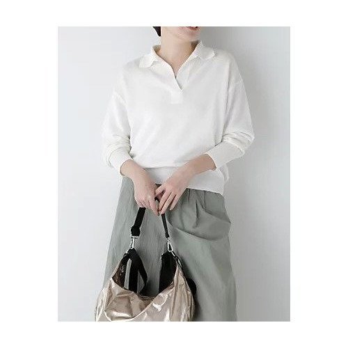 【ヒューマンウーマン/HUMAN WOMAN】のペーパーヤーンセーラーカラートップス インテリア・キッズ・メンズ・レディースファッション・服の通販 founy(ファニー) 　ファッション　Fashion　レディースファッション　Fashion for Women　トップス・カットソー　Cut & Sew Tops　おすすめ　Recommended / Our Picks　デニム　Denim, Jeans Material　リネン　Linen, Linen Fabric　リラックス　Relax, Relaxed Fit　人気　Popular, Best Seller　ホワイト|ID: prp329100004872254 ipo3291000000036336777