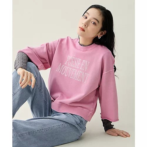 【エニー/ANY】のピグメントロゴスウェット インテリア・キッズ・メンズ・レディースファッション・服の通販 founy(ファニー) 　ファッション　Fashion　レディースファッション　Fashion for Women　トップス・カットソー　Cut & Sew Tops　レディースパーカー・カジュアルフーディー　Casual Hoodies & Sweatshirts　スウェット・クルーネックトップス　Sweatshirts & Crewnecks / Relaxed Fit Sweat Tops　アクセサリー　Fashion Accessories　インナー　Innerwear　ショート　Short, Short Length　長袖　Long Sleeve, Full Sleeve　おすすめ　Recommended / Our Picks　ピンク|ID: prp329100004877002 ipo3291000000036378256