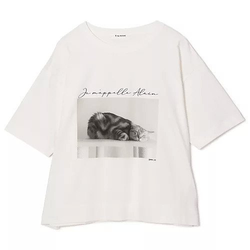 【イーバイエクラ/E by eclat】のAlain CAT Tシャツ インテリア・キッズ・メンズ・レディースファッション・服の通販 founy(ファニー) 　ファッション　Fashion　レディースファッション　Fashion for Women　トップス・カットソー　Cut & Sew Tops　シャツ・ブラウス・オフィスカジュアル　Elegant Blouses & Button-Ups　ロングTシャツ・Tシャツ　Longline T-Shirts & Tees　人気　Popular, Best Seller　洗える　Machine Washable　猫　Cat, Kitty　ホワイト|ID: prp329100004877522 ipo3291000000036384343