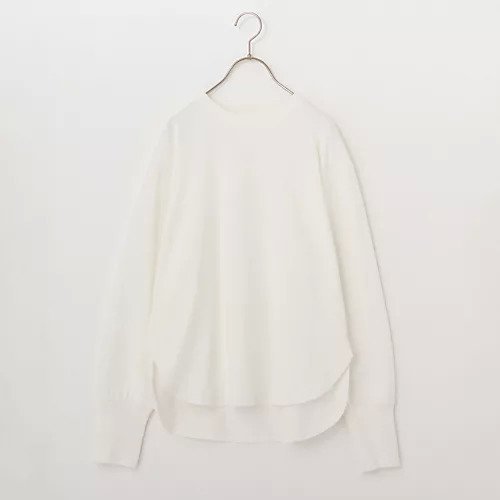 【トゥエルブクローゼット/12closet】の【洗える】USAコットンロングスリーブTシャツ インテリア・キッズ・メンズ・レディースファッション・服の通販 founy(ファニー) 　ファッション　Fashion　レディースファッション　Fashion for Women　トップス・カットソー　Cut & Sew Tops　シャツ・ブラウス・オフィスカジュアル　Elegant Blouses & Button-Ups　ロングTシャツ・Tシャツ　Longline T-Shirts & Tees　ラウンド　Round, Round Neck　エレガント 上品　Elegant　洗える　Machine Washable　ホワイト|ID: prp329100004877529 ipo3291000000036384392