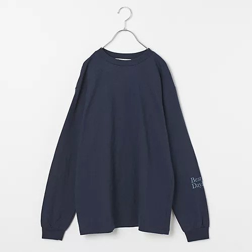 【アメリカーナ/Americana】の【五明祐子さんコラボ】【洗える】エンブロイダリーロングスリーブT インテリア・キッズ・メンズ・レディースファッション・服の通販 founy(ファニー) 　ファッション　Fashion　レディースファッション　Fashion for Women　インナー　Innerwear　コラボ　Collaboration, Collab　ビッグ　Big, Oversized　レギュラー　Regular, Standard Fit　洗える　Machine Washable　ネイビー|ID: prp329100004877538 ipo3291000000036384529