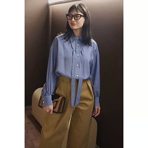 【スアデオ/suadeo】の【大草直子さんコラボ】細ボウブラウス 人気、トレンドファッション・服の通販 founy(ファニー) 　ファッション　Fashion　レディースファッション　Fashion for Women　トップス・カットソー　Cut & Sew Tops　シャツ・ブラウス・オフィスカジュアル　Elegant Blouses & Button-Ups　とろみ　Fluid, Flowy Fabric　コラボ　Collaboration, Collab　ドレープ　Drape, Draping Fabric　ベーシック　Basic, Essential　ループ　Loop, Loop Knit　レギュラー　Regular, Standard Fit　エレガント 上品　Elegant　洗える　Machine Washable　other-3|ID: prp329100004877541 ipo3291000000036384555