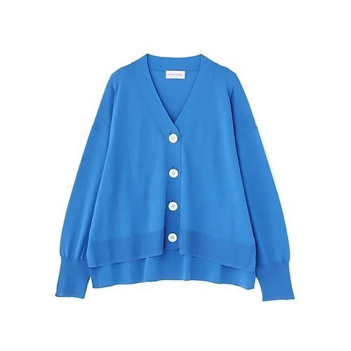 【ヒューマンウーマン/HUMAN WOMAN】のハイツイストコットンVカーデ インテリア・キッズ・メンズ・レディースファッション・服の通販 founy(ファニー) 　ファッション　Fashion　レディースファッション　Fashion for Women　スタンダード　Standard, Basic　ブルー|ID: prp329100004877546 ipo3291000000036384622