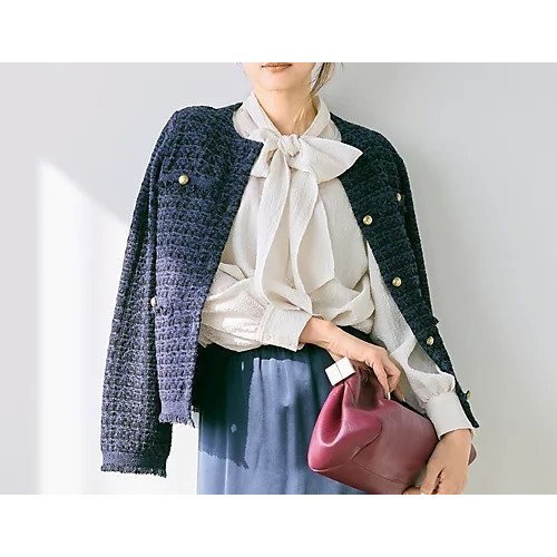 【エムセブンデイズ/M7days】の【洗える】ツイードジャケット風ニットカーディガン 人気、トレンドファッション・服の通販 founy(ファニー) 　ファッション　Fashion　レディースファッション　Fashion for Women　カーゴパンツ　Cargo Pants, Utility Pants　カーディガン　Cardigan, Knitwear　ジャケット　Jacket, Outerwear　ツイード　Twill, Twill Weave　デニム　Denim, Jeans Material　フリンジ　Fringe, Tassel　ポケット　Pocket, Pocket Detail　ミックス　Mix, Mixed Style　メタル　Metal, Metal Parts　ビジネス 仕事 通勤　Business / Work / Commuting　洗える　Machine Washable　other-3|ID: prp329100004877553 ipo3291000000036384659