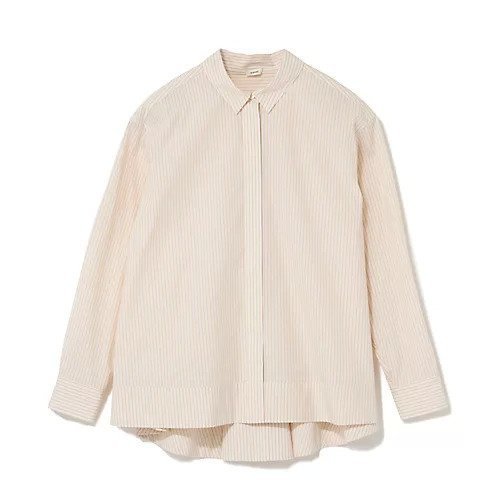 【ドロウェル/drawell】のバックフレアシャツ インテリア・キッズ・メンズ・レディースファッション・服の通販 founy(ファニー) 　ファッション　Fashion　レディースファッション　Fashion for Women　トップス・カットソー　Cut & Sew Tops　シャツ・ブラウス・オフィスカジュアル　Elegant Blouses & Button-Ups　バッグ　Bags　ストライプ　Stripe, Striped Pattern　パステル　Pastel, Soft Color　フレア　Flare, Flared　夏　Summer　洗える　Machine Washable　イエロー|ID: prp329100004877566 ipo3291000000036384755