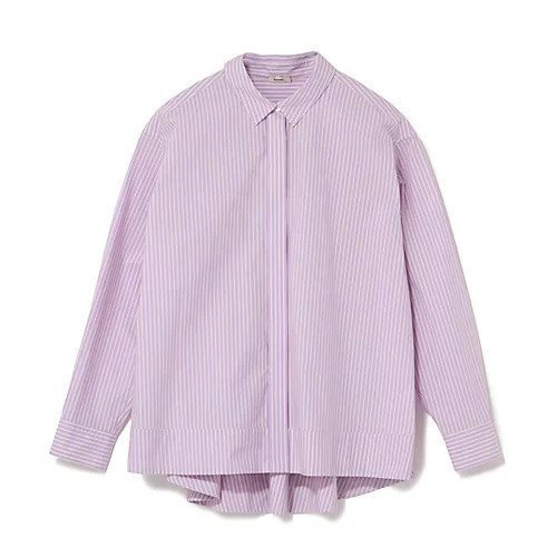 【ドロウェル/drawell】のバックフレアシャツ インテリア・キッズ・メンズ・レディースファッション・服の通販 founy(ファニー) 　ファッション　Fashion　レディースファッション　Fashion for Women　トップス・カットソー　Cut & Sew Tops　シャツ・ブラウス・オフィスカジュアル　Elegant Blouses & Button-Ups　バッグ　Bags　ストライプ　Stripe, Striped Pattern　パステル　Pastel, Soft Color　フレア　Flare, Flared　夏　Summer　洗える　Machine Washable　ピンク|ID: prp329100004877566 ipo3291000000036384756