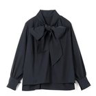 【エムセブンデイズ/M7days】のハリ感ボウタイブラウス 人気、トレンドファッション・服の通販 founy(ファニー) ファッション Fashion レディースファッション Fashion for Women トップス・カットソー Cut & Sew Tops シャツ・ブラウス・オフィスカジュアル Elegant Blouses & Button-Ups スリット Slit, Slit Detail タイプライター Typewriter Fabric, Crisp Cotton リアル Real, Realistic リボン Ribbon, Bow 洗える Machine Washable thumbnail ネイビー|ID: prp329100004877572 ipo3291000000036384785