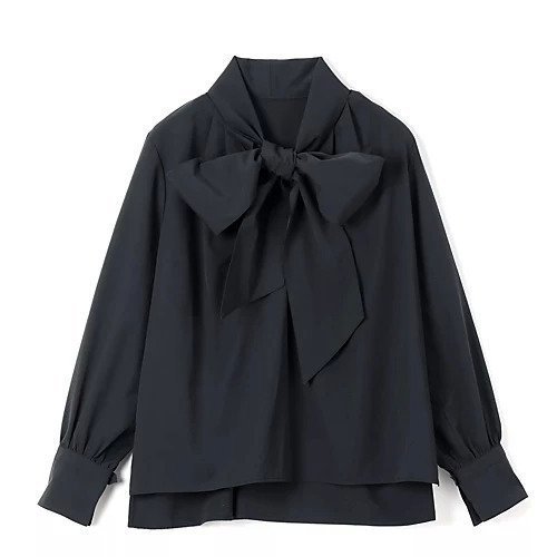 【エムセブンデイズ/M7days】のハリ感ボウタイブラウス インテリア・キッズ・メンズ・レディースファッション・服の通販 founy(ファニー) 　ファッション　Fashion　レディースファッション　Fashion for Women　トップス・カットソー　Cut & Sew Tops　シャツ・ブラウス・オフィスカジュアル　Elegant Blouses & Button-Ups　スリット　Slit, Slit Detail　タイプライター　Typewriter Fabric, Crisp Cotton　リアル　Real, Realistic　リボン　Ribbon, Bow　洗える　Machine Washable　ネイビー|ID: prp329100004877572 ipo3291000000036384785