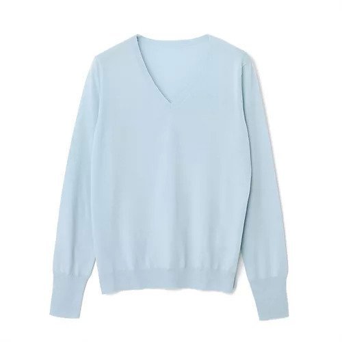 【イーバイエクラ/E by eclat】のシルクカシミヤ混浅Vネックニット インテリア・キッズ・メンズ・レディースファッション・服の通販 founy(ファニー) 　ファッション　Fashion　レディースファッション　Fashion for Women　トップス・カットソー　Cut & Sew Tops　ニット　Knit Tops & Sweaters　Vネックトップス　V-Neck Tops / V-Cut Neckline Shirts　なめらか　Smooth, Silky Texture　シルク　Silk, 100% Silk　ジャケット　Jacket, Outerwear　ブルー|ID: prp329100004877589 ipo3291000000036385037