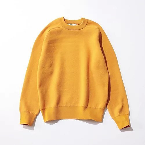 【スローン/SLOANE】の【HAPPY PLUS STOREコラボ】12G天竺 ダブルフェイスクルーネック インテリア・キッズ・メンズ・レディースファッション・服の通販 founy(ファニー) 　ファッション　Fashion　レディースファッション　Fashion for Women　コラボ　Collaboration, Collab　シンプル　Simple, Minimal　ダブル　Double, Double-Breasted　フェイス　Face, Facial Design　ベーシック　Basic, Essential　エレガント 上品　Elegant　イエロー|ID: prp329100004877599 ipo3291000000036385094