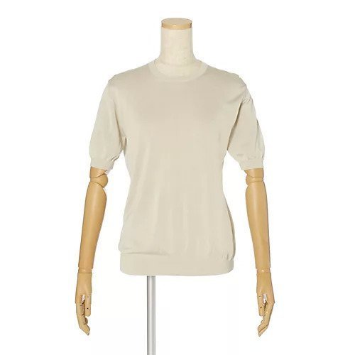 【スローン/SLOANE】のシルク半袖ニット インテリア・キッズ・メンズ・レディースファッション・服の通販 founy(ファニー) 　ファッション　Fashion　レディースファッション　Fashion for Women　トップス・カットソー　Cut & Sew Tops　ニット　Knit Tops & Sweaters　なめらか　Smooth, Silky Texture　シルク　Silk, 100% Silk　バランス　Balance, Style Balance　フィット　Fit, Slim Fit　フォルム　Silhouette, Form　ベーシック　Basic, Essential　人気　Popular, Best Seller　別注　Limited Edition, Custom Order　半袖　Short Sleeve, Half Sleeve　定番　Standard, Basic Item　オイスター|ID: prp329100004877605 ipo3291000000036385256