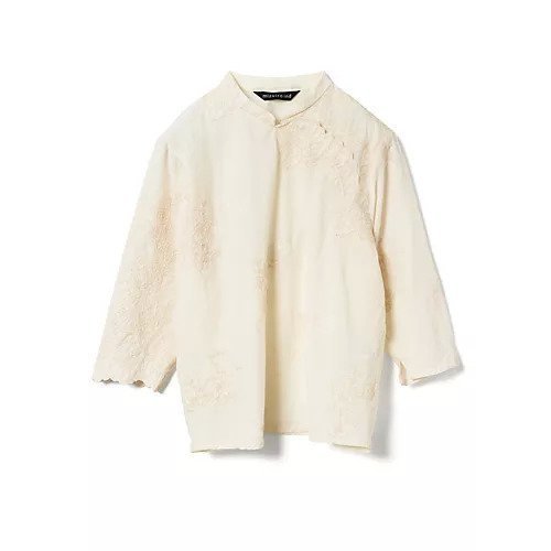 【ミズイロ インド/mizuiro ind】のレースシノワズリシャツ インテリア・キッズ・メンズ・レディースファッション・服の通販 founy(ファニー) 　ファッション　Fashion　レディースファッション　Fashion for Women　トップス・カットソー　Cut & Sew Tops　シャツ・ブラウス・オフィスカジュアル　Elegant Blouses & Button-Ups　アンティーク　Antique-Inspired　シンプル　Simple, Minimal　スカラップ　Scallop, Scalloped Edge　レース　Lace, Lace Fabric　エレガント 上品　Elegant　無地　Plain, Solid Color　アイボリー|ID: prp329100004877615 ipo3291000000036385326