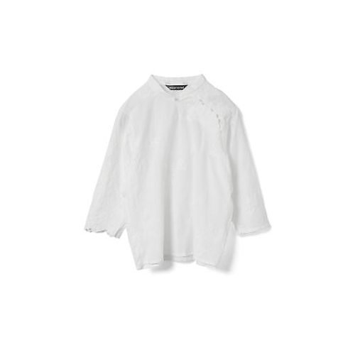 【ミズイロ インド/mizuiro ind】のレースシノワズリシャツ 人気、トレンドファッション・服の通販 founy(ファニー) 　ファッション　Fashion　レディースファッション　Fashion for Women　トップス・カットソー　Cut & Sew Tops　シャツ・ブラウス・オフィスカジュアル　Elegant Blouses & Button-Ups　アンティーク　Antique-Inspired　シンプル　Simple, Minimal　スカラップ　Scallop, Scalloped Edge　レース　Lace, Lace Fabric　エレガント 上品　Elegant　無地　Plain, Solid Color　other-2|ID: prp329100004877615 ipo3291000000036385328