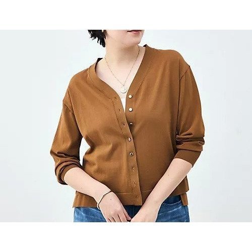 【ノーリーズ/NOLLEY'S】の【一部WEB限定カラー】《手洗い可能》エアリータッチゆったりVネックカーディガン インテリア・キッズ・メンズ・レディースファッション・服の通販 founy(ファニー) 　ファッション　Fashion　レディースファッション　Fashion for Women　トップス・カットソー　Cut & Sew Tops　カーディガン・羽織り　Layered Style Cardigans　Vネックトップス　V-Neck Tops / V-Cut Neckline Shirts　2026年　2026　オレンジ　Orange　カーディガン　Cardigan, Knitwear　ベビー　Baby, Babywear　ベーシック　Basic, Essential　夏　Summer　羽織　Haori, Light Jacket　ブラウン|ID: prp329100004877628 ipo3291000000036385446