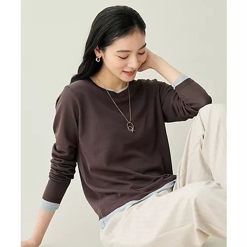 【エニー/ANY】のカラーレイヤードニットTシャツ 人気、トレンドファッション・服の通販 founy(ファニー) 　ファッション　Fashion　レディースファッション　Fashion for Women　トップス・カットソー　Cut & Sew Tops　ニット　Knit Tops & Sweaters　シャツ・ブラウス・オフィスカジュアル　Elegant Blouses & Button-Ups　ロングTシャツ・Tシャツ　Longline T-Shirts & Tees　インナー　Innerwear　コンビ　Combo, Combination Style　シアー　Sheer, See-Through　ジャケット　Jacket, Outerwear　トレンド　Trend, Trending Now　フィット　Fit, Slim Fit　おすすめ　Recommended / Our Picks　other-2|ID: prp329100004877633 ipo3291000000036385484