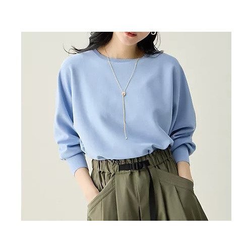 【エニー/ANY】のスプリングカラーニットドルマンプルオーバー インテリア・キッズ・メンズ・レディースファッション・服の通販 founy(ファニー) 　ファッション　Fashion　レディースファッション　Fashion for Women　トップス・カットソー　Cut & Sew Tops　ニット　Knit Tops & Sweaters　カジュアルプルオーバー・ニットトップス　Pullovers & Knit Tops / Casual Pullovers　インナー　Innerwear　春　Spring　デニム　Denim, Jeans Material　ボーダー　Border, Stripe　リラックス　Relax, Relaxed Fit　レース　Lace, Lace Fabric　おすすめ　Recommended / Our Picks　エレガント 上品　Elegant　ブルー|ID: prp329100004877642 ipo3291000000036385549