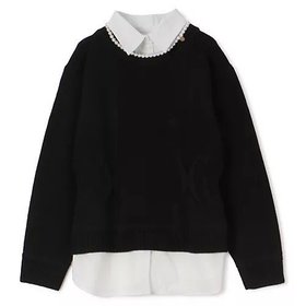 【ミュベール/MUVEIL】 パールネックレス付きシャツニットプルオーバー人気、トレンドファッション・服の通販 founy(ファニー) ファッション Fashion レディースファッション Fashion for Women トップス・カットソー Cut & Sew Tops ニット Knit Tops & Sweaters シャツ・ブラウス・オフィスカジュアル Elegant Blouses & Button-Ups カジュアルプルオーバー・ニットトップス Pullovers & Knit Tops / Casual Pullovers ジュエリー Jewelry ネックレス Necklaces & Pendants 2025年 2025 2025-2026秋冬・A/W Autumn/Winter 2025–26 AW25–26 カーディガン Cardigan, Knitwear ネックレス Necklace, Pendant Necklace パール Pearl, Pearl Accent プレート Plate, Dish モダン Modern, Contemporary |ID:prp329100004877657