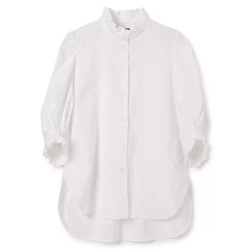 【ペールジュート/Pale Jute】のClassic frill shirt インテリア・キッズ・メンズ・レディースファッション・服の通販 founy(ファニー) ファッション Fashion レディースファッション Fashion for Women トップス・カットソー Cut & Sew Tops シャツ・ブラウス・オフィスカジュアル Elegant Blouses & Button-Ups ギャザー Gathered, Ruffled クラシカル Classical, Vintage-Inspired クラシック Classic, Timeless Style コンパクト Compact, Small Size フリル Frill, Ruffle ボトム Bottoms, Lower Wear エレガント 上品 Elegant 定番 Standard, Basic Item 洗える Machine Washable white|ID: prp329100004879271 ipo3291000000036408464