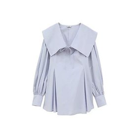 【クラネ/CLANE】のBIG COLLAR DRAWSTRING BLOUSE 人気、トレンドファッション・服の通販 founy(ファニー) ファッション Fashion レディースファッション Fashion for Women 2025年 2025 2025春夏・S/S Spring/Summer 2025 SS25 ギャザー Gathered, Ruffled シェイプ Shape, Slim Fit フレア Flare, Flared ロング Long, Long-Length |ID:prp329100004879280