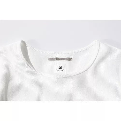 【トゥエルブクローゼット/12closet】の【福田麻琴さんコラボ】【洗える】ジュエリー映えする 究極のリブTシャツ 人気、トレンドファッション・服の通販 founy(ファニー) ファッションモデル・俳優・女優 Models 女性 Women 福田麻琴 Fukuda Makoto ファッション Fashion レディースファッション Fashion for Women トップス・カットソー Cut & Sew Tops シャツ・ブラウス・オフィスカジュアル Elegant Blouses & Button-Ups ロングTシャツ・Tシャツ Longline T-Shirts & Tees なめらか Smooth, Silky Texture コラボ Collaboration, Collab シェイプ Shape, Slim Fit ジュエリー Jewelry, Accessories フレンチ French, French Style ボーダー Border, Stripe 夏 Summer 春 Spring 洗える Machine Washable 無地 Plain, Solid Color other-3|ID: prp329100004879495 ipo3291000000036409791