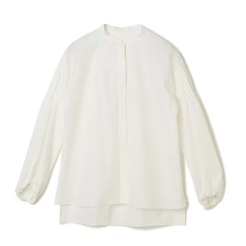 【イーバイエクラ/E by eclat】の袖ピンタックボリュームブラウス インテリア・キッズ・メンズ・レディースファッション・服の通販 founy(ファニー) 　ファッション　Fashion　レディースファッション　Fashion for Women　トップス・カットソー　Cut & Sew Tops　シャツ・ブラウス・オフィスカジュアル　Elegant Blouses & Button-Ups　ショルダー　Shoulder, Shoulder Strap　ドロップ　Drop Shoulder, Dropped Style　バランス　Balance, Style Balance　ブラウジング　Blouson Silhouette, Cinched Waist　洗える　Machine Washable　ホワイト|ID: prp329100004879549 ipo3291000000036410309