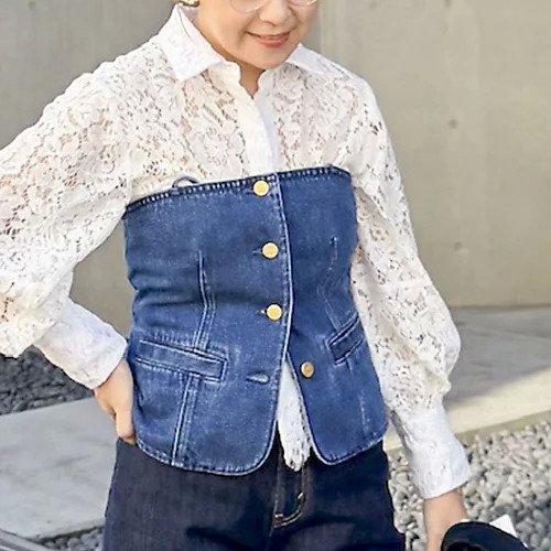 【リエミラー/Rie Miller】の【RM denim】2WAYデニムビスチェ 人気、トレンドファッション・服の通販 founy(ファニー) 　ファッション　Fashion　レディースファッション　Fashion for Women　トップス・カットソー　Cut & Sew Tops　ビスチェ　Bustiers & Corset Tops / Layered Bustier Style　2026年　2026　アクセサリー　Fashion Accessories　インナー　Innerwear　コルセット　Corset, Bustier　ジャケット　Jacket, Outerwear　 other-1|ID: prp329100004879570 ipo3291000000036410559