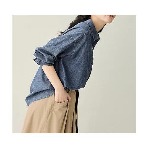 【エニー/ANY】のシアーデニムオーバーシャツ 人気、トレンドファッション・服の通販 founy(ファニー) 　ファッション　Fashion　レディースファッション　Fashion for Women　トップス・カットソー　Cut & Sew Tops　シャツ・ブラウス・オフィスカジュアル　Elegant Blouses & Button-Ups　デニム　Denim, Jeans Material　夏　Summer　春　Spring　S/S・春夏　SS, Spring/Summer, Warm Season　羽織　Haori, Light Jacket　other-2|ID: prp329100004879576 ipo3291000000036410610