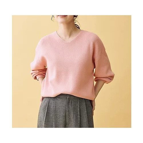 【エニー/ANY】の【8色展開】Vネックデイリーニット インテリア・キッズ・メンズ・レディースファッション・服の通販 founy(ファニー) 　ファッション　Fashion　レディースファッション　Fashion for Women　トップス・カットソー　Cut & Sew Tops　ニット　Knit Tops & Sweaters　Vネックトップス　V-Neck Tops / V-Cut Neckline Shirts　おすすめ　Recommended / Our Picks　ストレッチ　Stretch, Stretchy Fabric　タートルネック　Turtleneck, High Neck　ボトム　Bottoms, Lower Wear　ボーダー　Border, Stripe　洗える　Machine Washable　ピンク|ID: prp329100004879583 ipo3291000000036410695