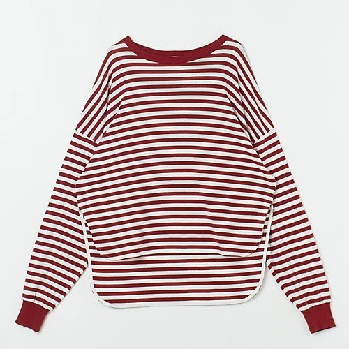 【ザシンゾーン/THE Shinzone】のFRENCH STRIPED LONGSLEEVE TEE インテリア・キッズ・メンズ・レディースファッション・服の通販 founy(ファニー) 　ファッション　Fashion　レディースファッション　Fashion for Women　トップス・カットソー　Cut & Sew Tops　スリット　Slit, Slit Detail　ビッグ　Big, Oversized　ボーダー　Border, Stripe　ルーズ　Loose, Oversized　洗える　Machine Washable　BORDEAUX|ID: prp329100004879586 ipo3291000000036410754
