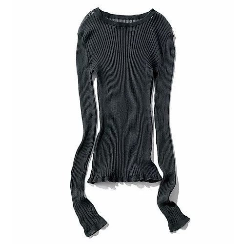 【エムセブンデイズ/M7days】の【東原妙子さんコラボ】【洗える】クルーネックシアーリブニット インテリア・キッズ・メンズ・レディースファッション・服の通販 founy(ファニー) 　ファッション　Fashion　レディースファッション　Fashion for Women　トップス・カットソー　Cut & Sew Tops　ニット　Knit Tops & Sweaters　インナー　Innerwear　コラボ　Collaboration, Collab　エレガント 上品　Elegant　洗える　Machine Washable　ブルーグレー|ID: prp329100004879665 ipo3291000000036411777