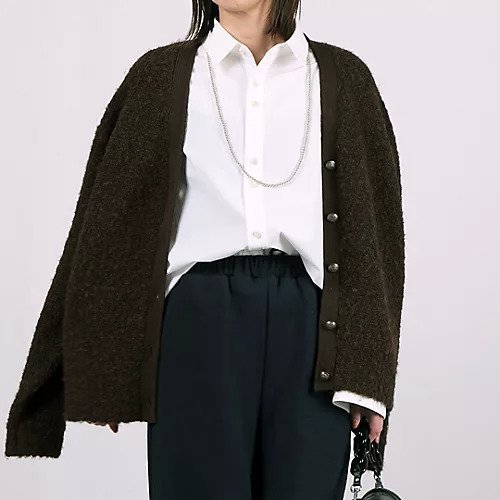 【スアデオ/suadeo】の【亀恭子さんコラボ】ブークレーニットカーディガン 人気、トレンドファッション・服の通販 founy(ファニー) 　ファッション　Fashion　レディースファッション　Fashion for Women　トップス・カットソー　Cut & Sew Tops　ニット　Knit Tops & Sweaters　カーディガン・羽織り　Layered Style Cardigans　ヴィンテージ　Vintage Style　秋　Autumn　カットソー　Cut and Sewn Top　コラボ　Collaboration, Collab　今季　This Season, Current Season　ジャケット　Jacket, Outerwear　トレンド　Trend, Trending Now　人気　Popular, Best Seller　バランス　Balance, Style Balance　ビッグ　Big, Oversized　メタル　Metal, Metal Parts　メンズ　Men's, Menswear　モコモコ　Fuzzy, Fluffy　other-3|ID: prp329100004879698 ipo3291000000036412035