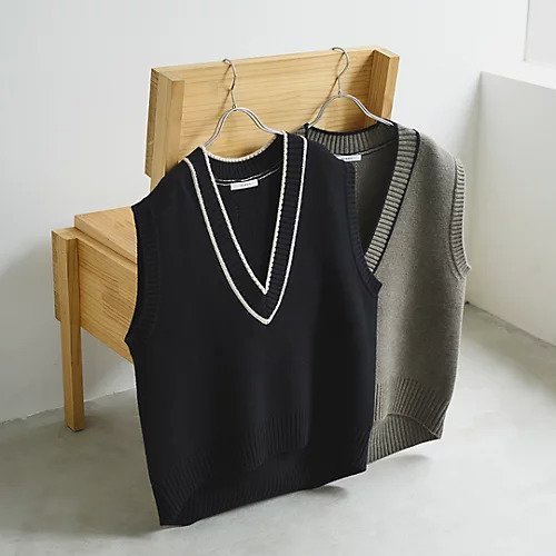 【チノ/CINOH】の【HPS別注】チルデンVネックベスト 人気、トレンドファッション・服の通販 founy(ファニー) 　ファッション　Fashion　レディースファッション　Fashion for Women　アウター　Coat / Outerwear Collection　トップス・カットソー　Cut & Sew Tops　ベスト&ジレ / 重ね着スタイル　Vests & Gilets　Vネックトップス　V-Neck Tops / V-Cut Neckline Shirts　インナー　Innerwear　エレガント 上品　Elegant　秋　Autumn　カットソー　Cut and Sewn Top　シアー　Sheer, See-Through　スタイリッシュ　Stylish, Fashionable　タートルネック　Turtleneck, High Neck　ベスト　Vest, Waistcoat　別注　Limited Edition, Custom Order　モダン　Modern, Contemporary　リラックス　Relax, Relaxed Fit　other-2|ID: prp329100004879700 ipo3291000000036412049