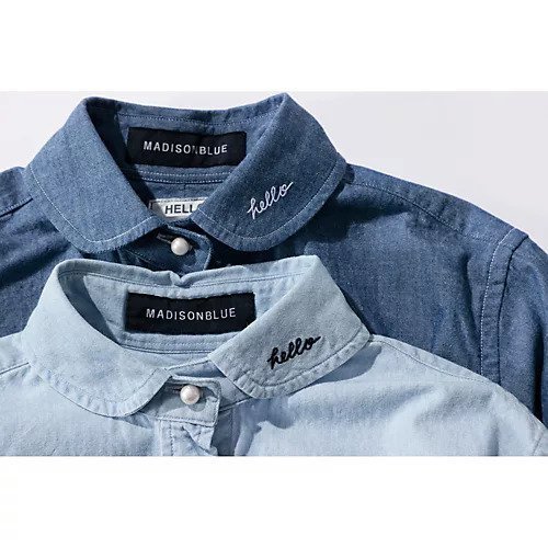 【マディソンブルー/MADISONBLUE】の【HPS別注】CHELSEA L/S SH CHAMBRAY(VW) 人気、トレンドファッション・服の通販 founy(ファニー) 　ファッション　Fashion　レディースファッション　Fashion for Women　シャンブレー　Chambray, Denim-Like Fabric　パール　Pearl, Pearl Accent　人気　Popular, Best Seller　別注　Limited Edition, Custom Order　定番　Standard, Basic Item　洗える　Machine Washable　other-2|ID: prp329100004879726 ipo3291000000036412204