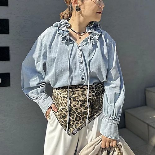 【リエミラー/Rie Miller】の【RM denim】フリルギャザーデニムブラウス インテリア・キッズ・メンズ・レディースファッション・服の通販 founy(ファニー) 　ファッション　Fashion　レディースファッション　Fashion for Women　トップス・カットソー　Cut & Sew Tops　シャツ・ブラウス・オフィスカジュアル　Elegant Blouses & Button-Ups　2026年　2026　おすすめ　Recommended / Our Picks　キャミソール　Camisole, Spaghetti Strap Top　ギャザー　Gathered, Ruffled　スウェット / スエット　Sweatshirt, Sweatwear　タンク　Tank Top, Sleeveless Top　デニム　Denim, Jeans Material　フリル　Frill, Ruffle　夏　Summer　春　Spring　A/W・秋冬　Autumn/Winter　羽織　Haori, Light Jacket　ネイビー系6|ID: prp329100004879758 ipo3291000000036412415