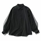 【エムセブンデイズ/M7days】の袖チュールシャツ 人気、トレンドファッション・服の通販 founy(ファニー) ファッション Fashion レディースファッション Fashion for Women トップス・カットソー Cut & Sew Tops シャツ・ブラウス・オフィスカジュアル Elegant Blouses & Button-Ups ストレッチ Stretch, Stretchy Fabric チュール Tulip, Tulip Motif バランス Balance, Style Balance フォルム Silhouette, Form ベーシック Basic, Essential 洗える Machine Washable thumbnail ブラック|ID: prp329100004879879 ipo3291000000036413202