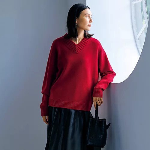 【イーバイエクラ/E by eclat】のカシミヤ混Vネックニット 人気、トレンドファッション・服の通販 founy(ファニー) ファッション Fashion レディースファッション Fashion for Women トップス・カットソー Cut & Sew Tops ニット Knit Tops & Sweaters Vネックトップス V-Neck Tops / V-Cut Neckline Shirts ミックス Mix, Mixed Style other-2|ID: prp329100004879890 ipo3291000000036413264