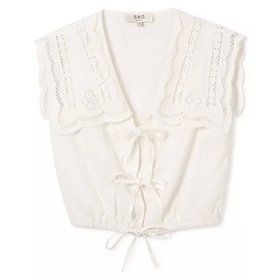 【シー ニューヨーク/Sea NEW YORK】のMARIE EMBROIDERY VEST 人気、トレンドファッション・服の通販 founy(ファニー) ファッション Fashion レディースファッション Fashion for Women アウター Coat / Outerwear Collection トップス・カットソー Cut & Sew Tops ベスト&ジレ / 重ね着スタイル Vests & Gilets 2025年 2025 2025-2026秋冬・A/W Autumn/Winter 2025–26 AW25–26 アイレット Eyelet Lace コンパクト Compact, Small Size ドローコード Drawcord, Drawstring Cord フロント Front, Front Design ベスト Vest, Waistcoat リボン Ribbon, Bow |ID:prp329100004879899