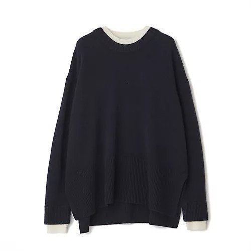 【アダワス/ADAWAS】のレイヤード風ニット インテリア・キッズ・メンズ・レディースファッション・服の通販 founy(ファニー) 　ファッション　Fashion　レディースファッション　Fashion for Women　トップス・カットソー　Cut & Sew Tops　ニット　Knit Tops & Sweaters　バランス　Balance, Style Balance　ネイビー|ID: prp329100004879927 ipo3291000000036413507