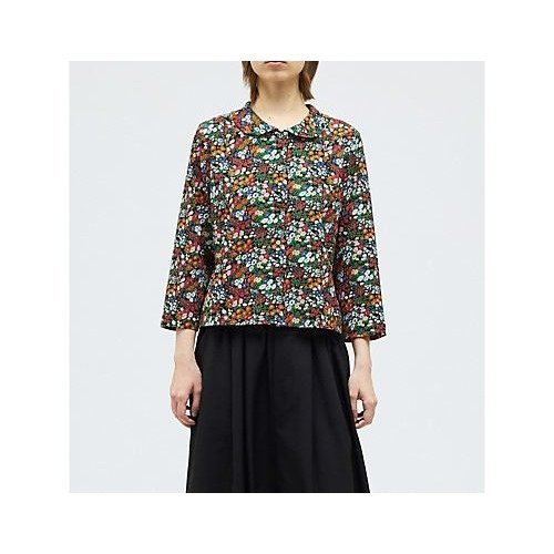 【ミズイロ インド/mizuiro ind】のフラワープリントラウンドカラーカーディガン 人気、トレンドファッション・服の通販 founy(ファニー) 　ファッション　Fashion　レディースファッション　Fashion for Women　トップス・カットソー　Cut & Sew Tops　カーディガン・羽織り　Layered Style Cardigans　花柄・フラワープリント・モチーフ　Floral Prints & Motifs / Flower Pattern Tops　カットソー　Cut and Sewn Top　コンパクト　Compact, Small Size　バランス　Balance, Style Balance　ビビッド　Vivid, Bright Tone　フラワー　Flower, Floral　フロント　Front, Front Design　プリント　Print, Printed Pattern　ボトム　Bottoms, Lower Wear　ヴィンテージ　Vintage Style　エレガント 上品　Elegant　 other-1|ID: prp329100004879976 ipo3291000000036413797