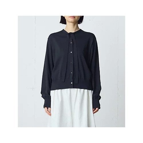 【ミディウミ/MidiUmi】のボウタイニットカーディガン インテリア・キッズ・メンズ・レディースファッション・服の通販 founy(ファニー) 　ファッション　Fashion　レディースファッション　Fashion for Women　トップス・カットソー　Cut & Sew Tops　ニット　Knit Tops & Sweaters　カーディガン・羽織り　Layered Style Cardigans　オケージョン　Occasion Wear　カーディガン　Cardigan, Knitwear　リボン　Ribbon, Bow　ネイビー|ID: prp329100004879989 ipo3291000000036413890