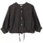 【ル グラジック/LE GLAZIK】のCOLLARLESS SHIRT 人気、トレンドファッション・服の通販 founy(ファニー) ファッション Fashion レディースファッション Fashion for Women トップス・カットソー Cut & Sew Tops シャツ・ブラウス・オフィスカジュアル Elegant Blouses & Button-Ups ギャザー Gathered, Ruffled シアー Sheer, See-Through ストライプ Stripe, Striped Pattern 今季 This Season, Current Season thumbnail BLACK|ID: prp329100004880113 ipo3291000000036417550