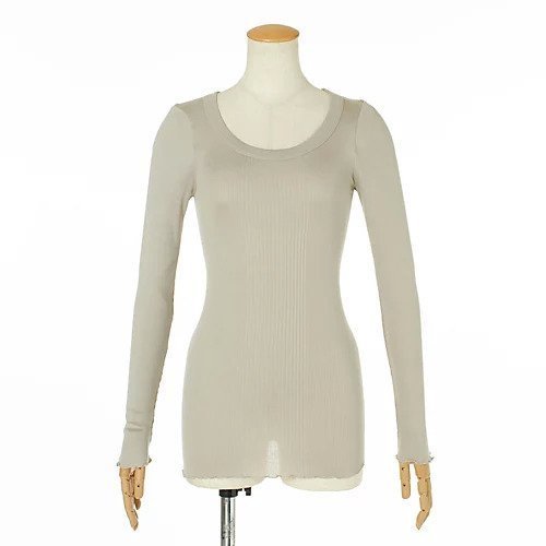 【ドレスハーセルフ/DRESS HERSELF】のシルクリブカットソー ロングスリーブ インテリア・キッズ・メンズ・レディースファッション・服の通販 founy(ファニー) 　ファッション　Fashion　レディースファッション　Fashion for Women　トップス・カットソー　Cut & Sew Tops　カットソー・ベーシックTシャツ　Cut-and-Sewn Tops / Stretch Tees & Basics　なめらか　Smooth, Silky Texture　インナー　Innerwear　カットソー　Cut and Sewn Top　シルク　Silk, 100% Silk　スリーブ　Sleeve, Long Sleeve / Short Sleeve　フィット　Fit, Slim Fit　フェミニン　Feminine, Girly　ラグジュアリー　Luxury, Elegant　ロング　Long, Long-Length　冬　Winter / This Winter　夏　Summer　洗える　Machine Washable　長袖　Long Sleeve, Full Sleeve　サンドベージュ|ID: prp329100004880792 ipo3291000000036428701