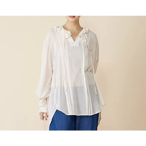 【クリンクル クリンクル クリンクル/crinkle crinkle crinkle】のback embroidery sheer blouse インテリア・キッズ・メンズ・レディースファッション・服の通販 founy(ファニー) ファッション Fashion レディースファッション Fashion for Women インド Indian Textile シアー Sheer, See-Through チュール Tulip, Tulip Motif バランス Balance, Style Balance ラッフル Ruffle, Frill IVORY|ID: prp329100004880800 ipo3291000000036428969